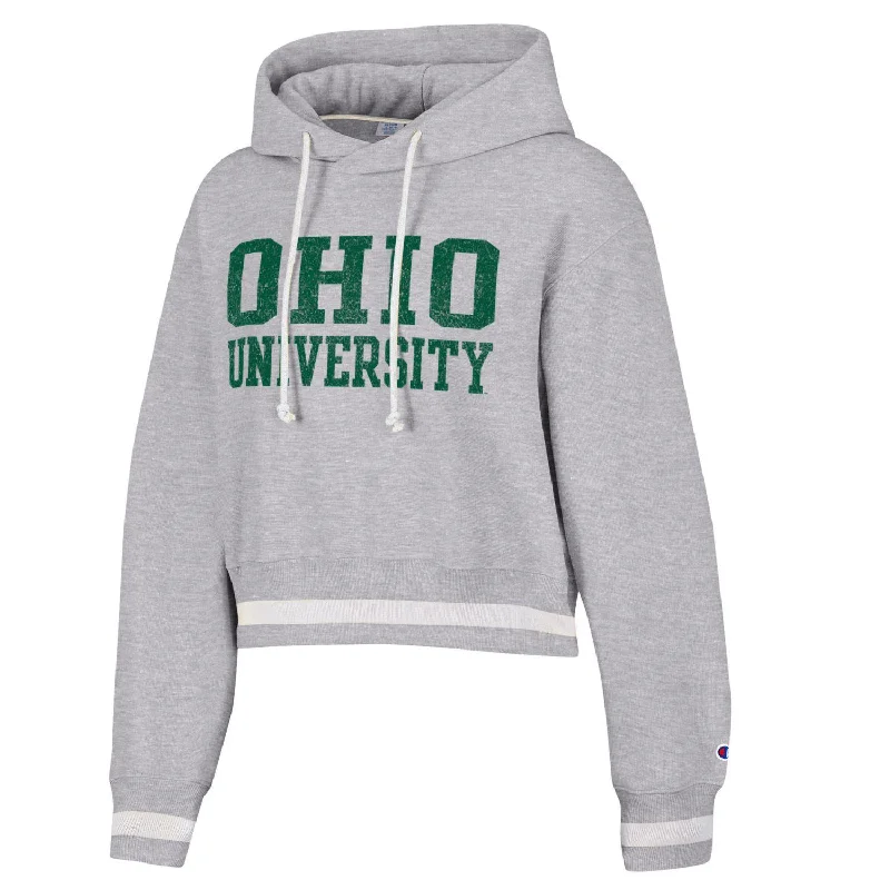 Ohio Bobcats Women's Champion Vintage Wash Reverse Weave Crop Cool Women's Distressed Ohio Bobcats Women's Champion Vintage Wash Reverse Weave Crop Cool Women's Distressed