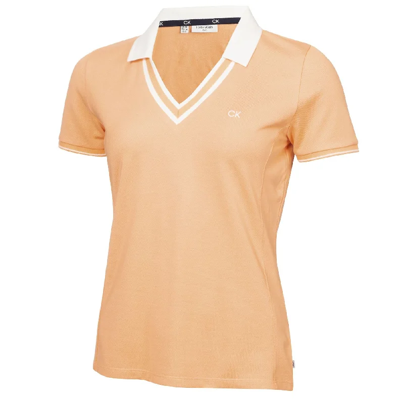 Womens Delaware Cotton Blend Polo Peach Cobbler - SS24 Elegant Women's Formal 