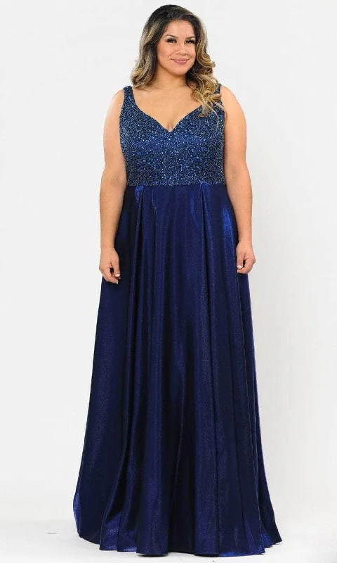 Poly USA W1066 - Beaded Bodice A-Line Evening Gown European