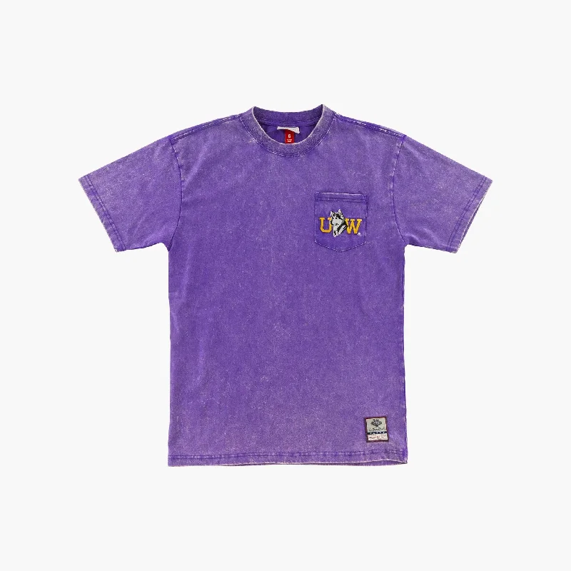 Washington Huskies Dubs Up Vintage Wash Premium Pocket T-Shirt Artistic Women's Avant - 