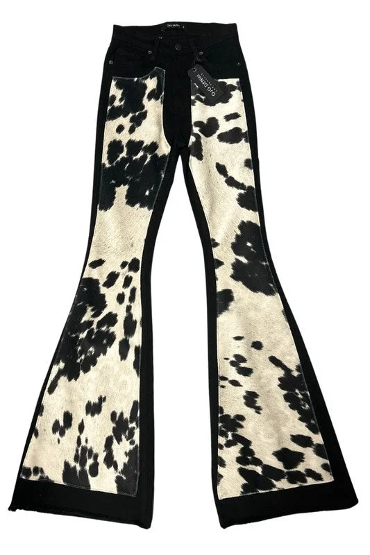 Rodeo Bell Bottom Jean in Black- Inseam 32 performance