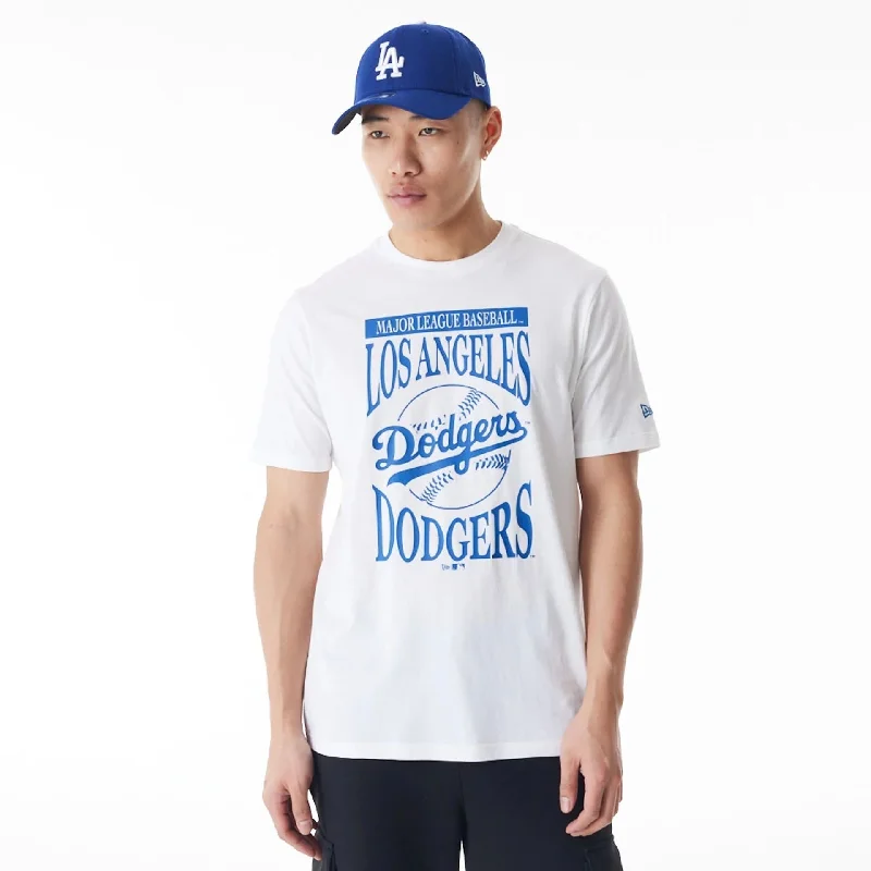 LA Dodgers MLB Baseball Stack White T-Shirt Sleek Women's 