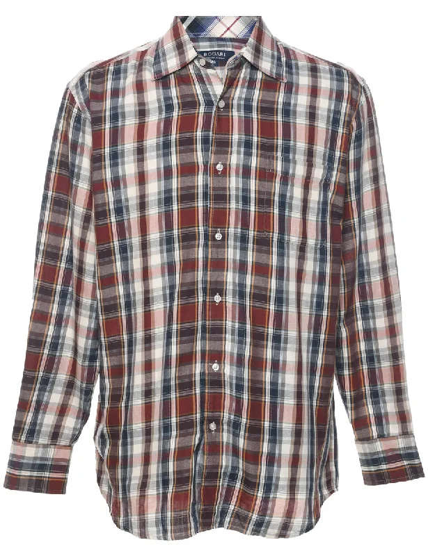 Bogari Long Sleeved Checked Shirt - M Trendy Women's Oversized