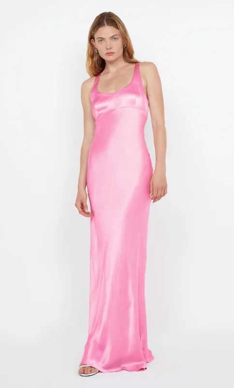 MAXINA CROSSOVER DRESS - CANDY PINK Refined Women's Hand - crafted