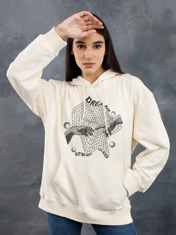 Do Not Sleep Women Drop Shoulder Premium Terry Hoodie Sophisticated Women's Tailored