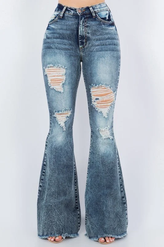 Storm Bell Bottom Jean- 32" Inseam Polished Women's Silk