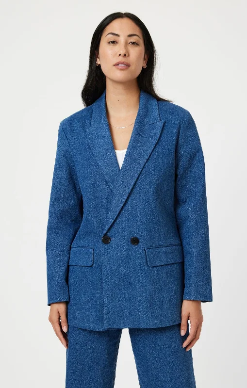 Silvia Boyfriend Denim Blazer Minimalist Women's Casual