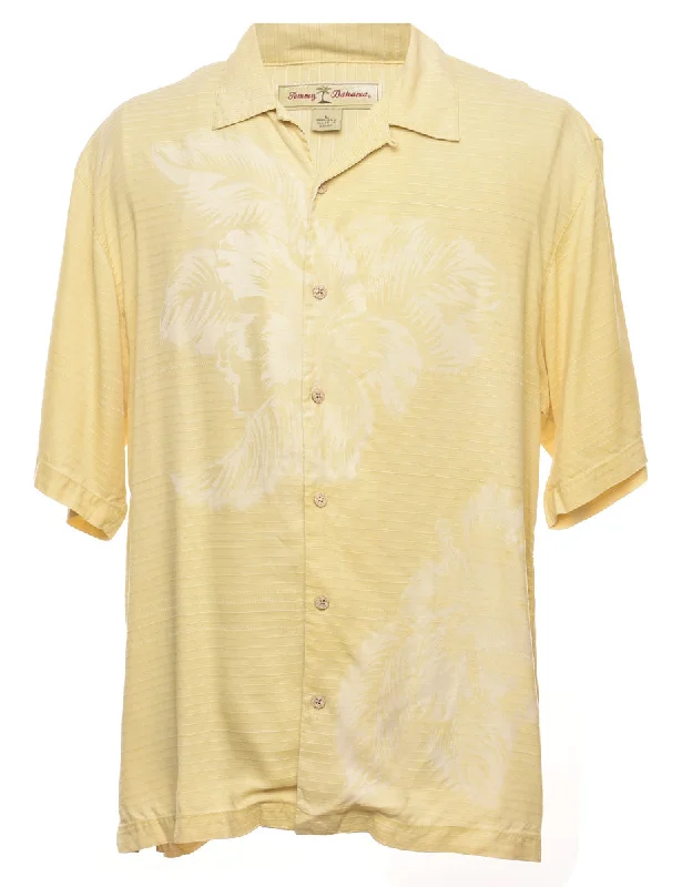 100% Silk Short Sleeved Shirt - L