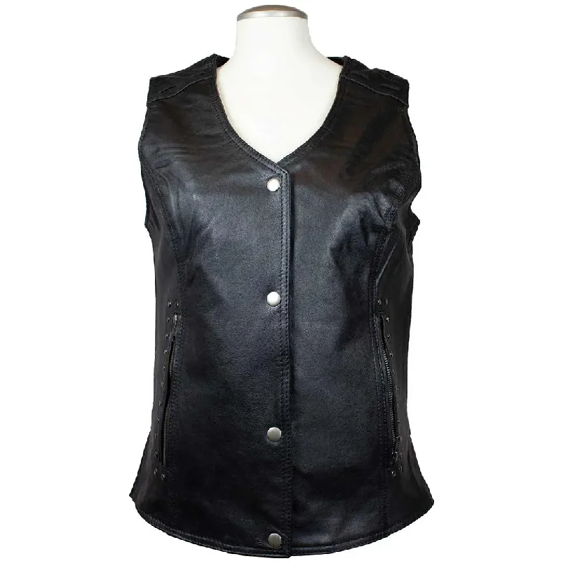 Unik International Women's Studded Fringe Vest Earthy Women's 