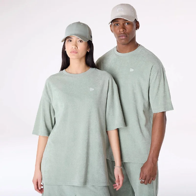 New Era Towelling Pastel Green Oversized T-Shirt