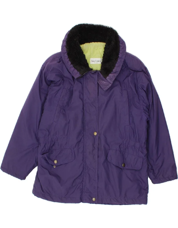 VINTAGE Womens Windbreaker Jacket UK 18 XL Purple Refined Women's Velvet