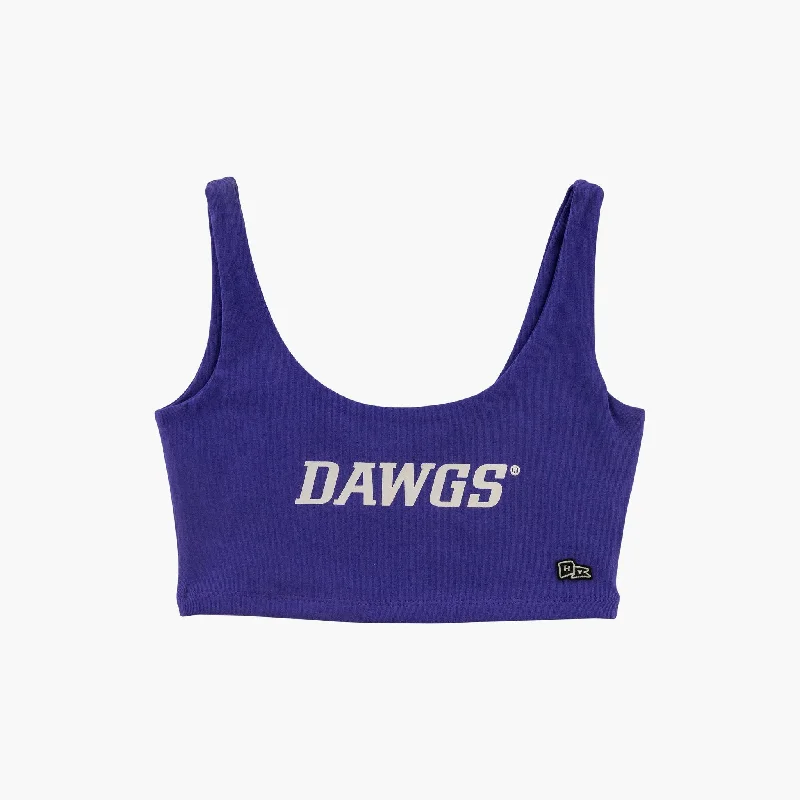 Washington Huskies Women's Purple Scoop Crop Top Bold Women's Animal Print