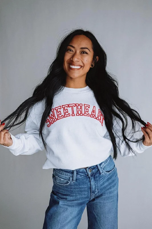 1897 Active Sweetheart Fleece Sweatshirt for Women in White | GT062-SWEETHEART-WHITE Sophisticated Women's Tailored