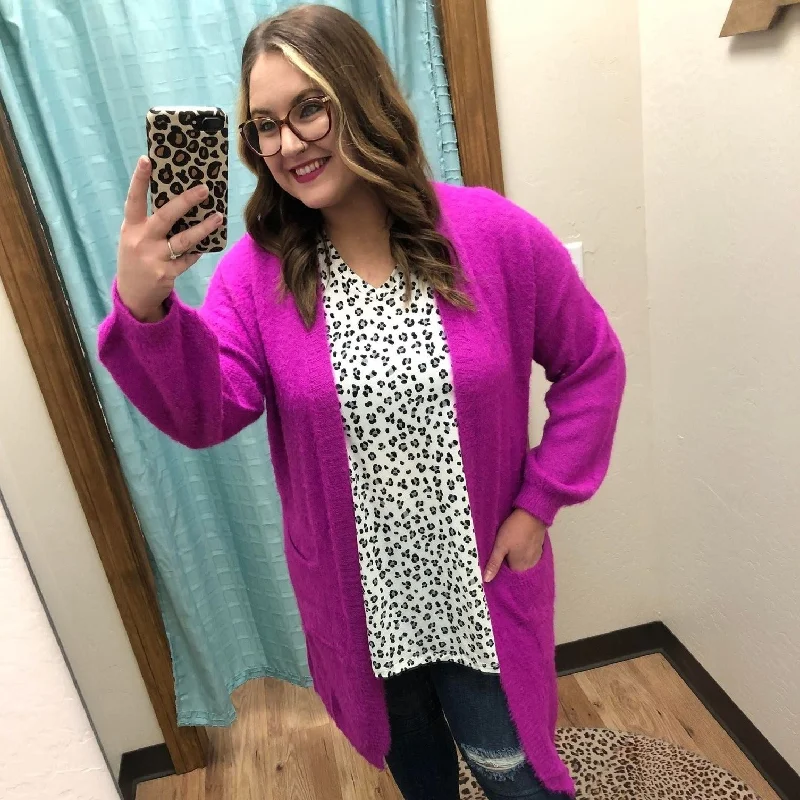 Maggie Magenta Cozy Cardigan