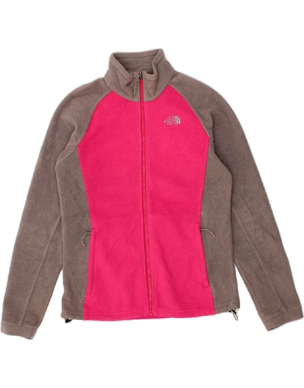 THE NORTH FACE Womens Fleece Jacket UK 14 Medium Pink Colourblock Sophisticated Women's Tailored