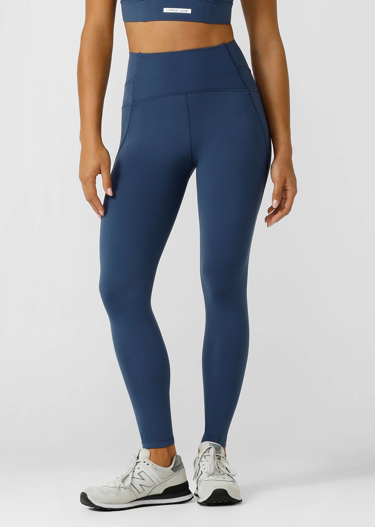 Lorna Jane Speed Circuit No Chafe Ankle Biter Leggings - Academy Blue Relaxed Women's Beachy