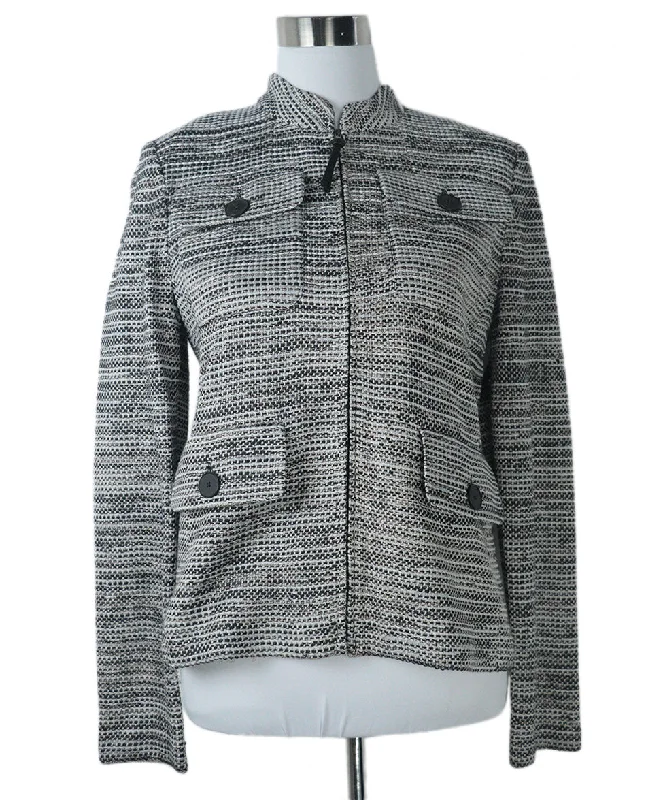 St. John Black & Grey Wool Blazer sz 6 Vintage Women's 1970S 