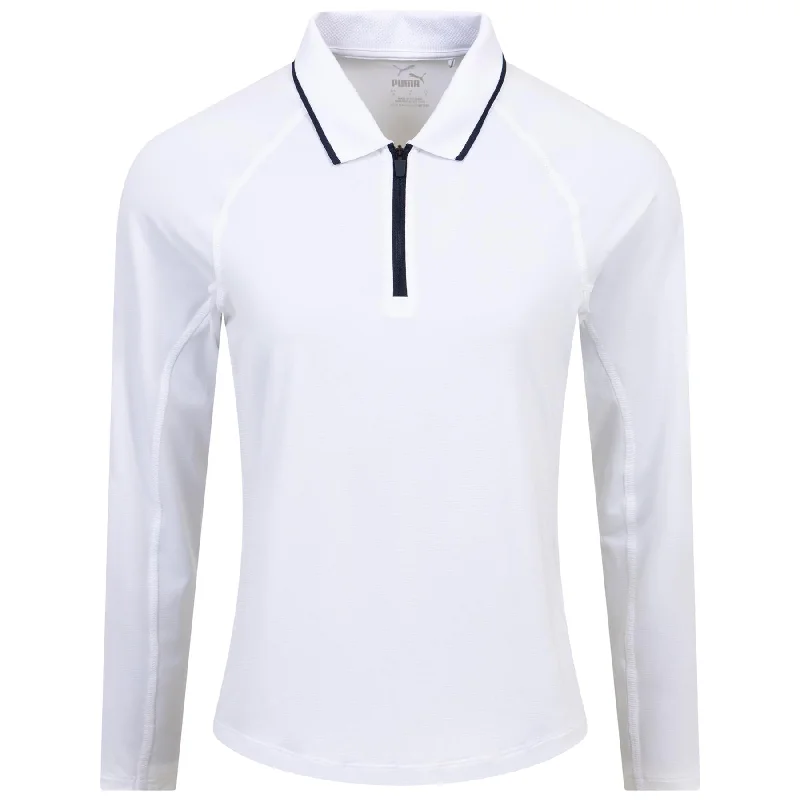 Womens You-V LS Polo White Glow - AW24 Preppy Women's College