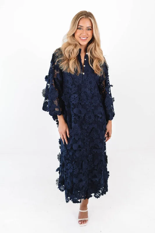 The Seraphina Midi Dress - Navy