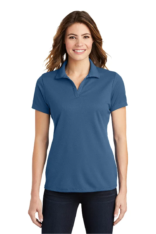 Sport-Tek Womens RacerMesh Moisture Wicking Short Sleeve Polo Shirt - Dawn Blue Gym