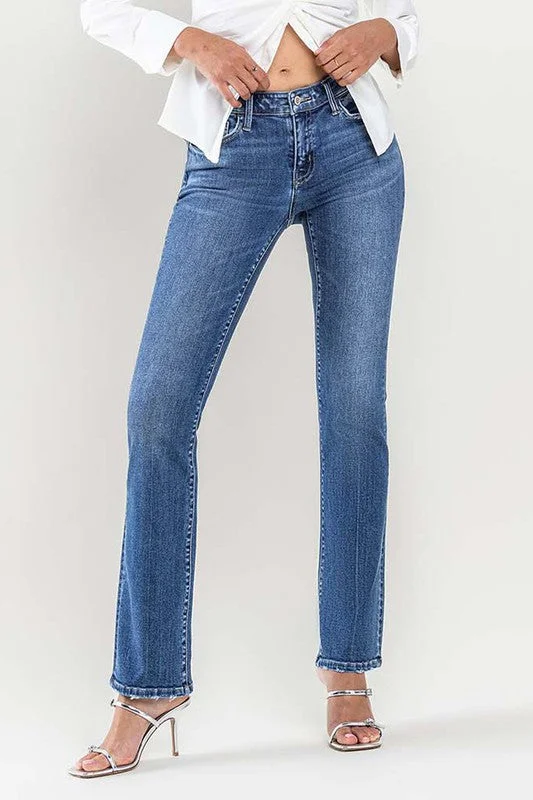 Low Rise Slim Bootcut Jeans Youthful Women's Anime - inspired