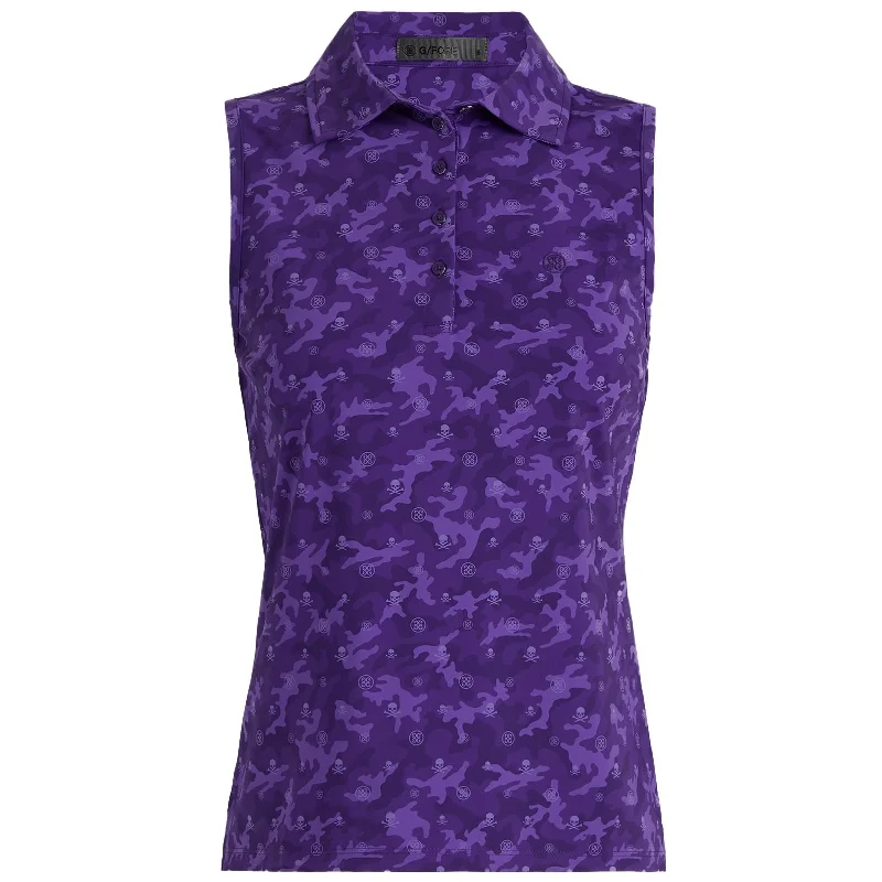 Womens Icon Camo Silky Nylon Sleeveless Polo Midsummer - SS24 Edgy Women's Punk