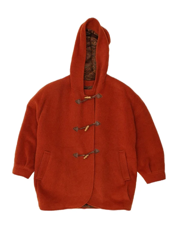 VINTAGE Womens Hooded Duffle Coat UK 18 XL Brown Gym