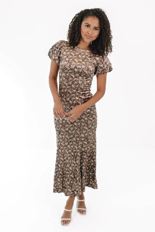 Just My Type Midi Dress - Brown