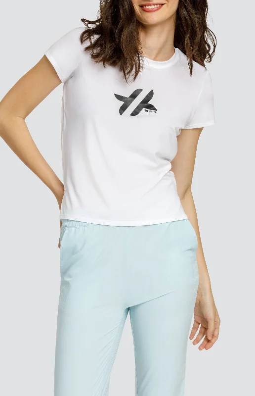 Bijou Top - Chalk White with Logo Confident Women's High - fashion
