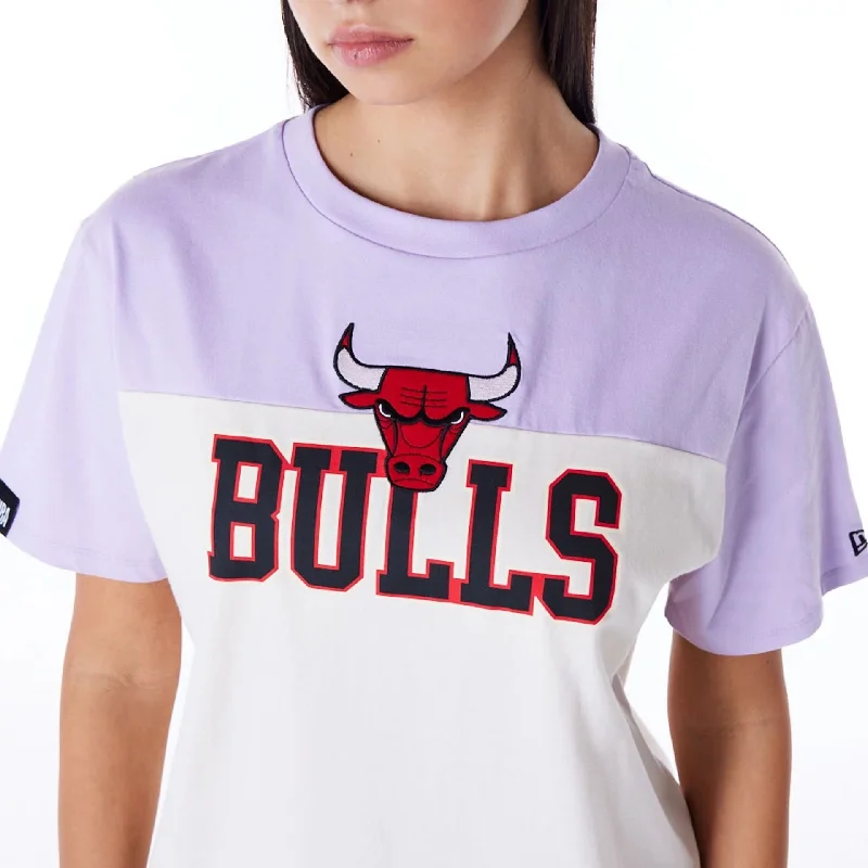 Chicago Bulls Womens NBA Pastel Purple Oversized T-Shirt Preppy Women's College