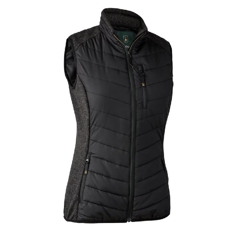 Deerhunter Womens Caroline Padded Waistcoat with knit Black