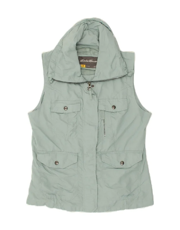EDDIE BAUER Womens Utility Gilet UK 12 Medium Blue Nylon Relaxed Women's 