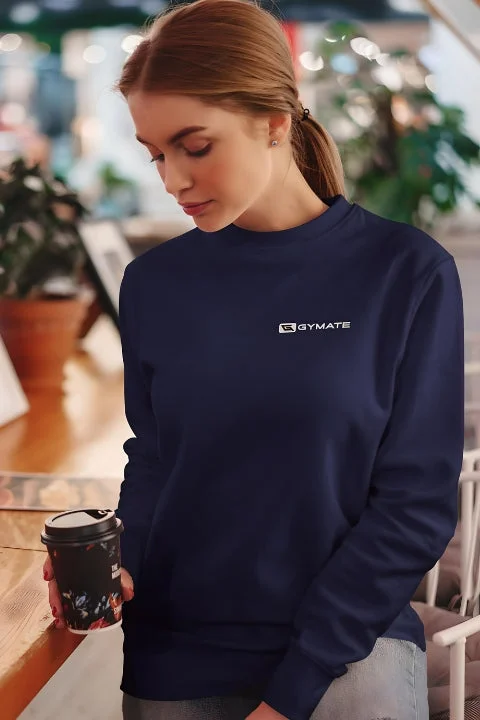 Womens Sports Sweatshirt Athletic Essentials Navy [Chest white logo] Dynamic Women's Moto