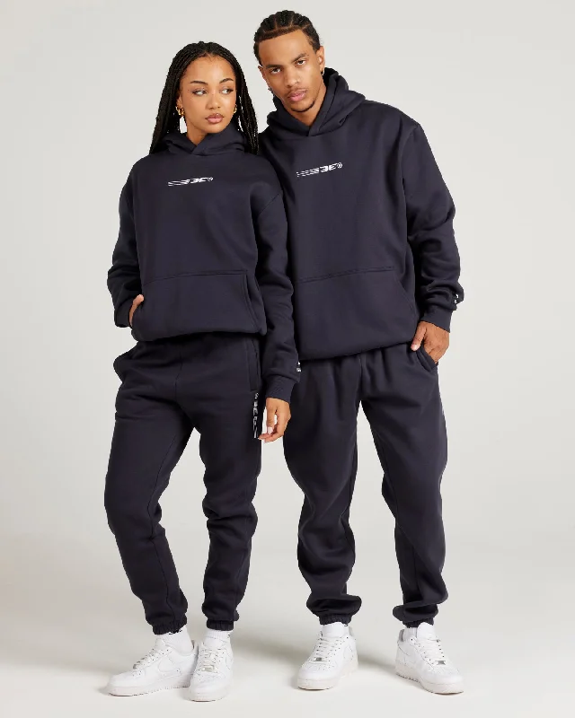 Pursuit Hoodie - Navy Sleek Women's Metallic