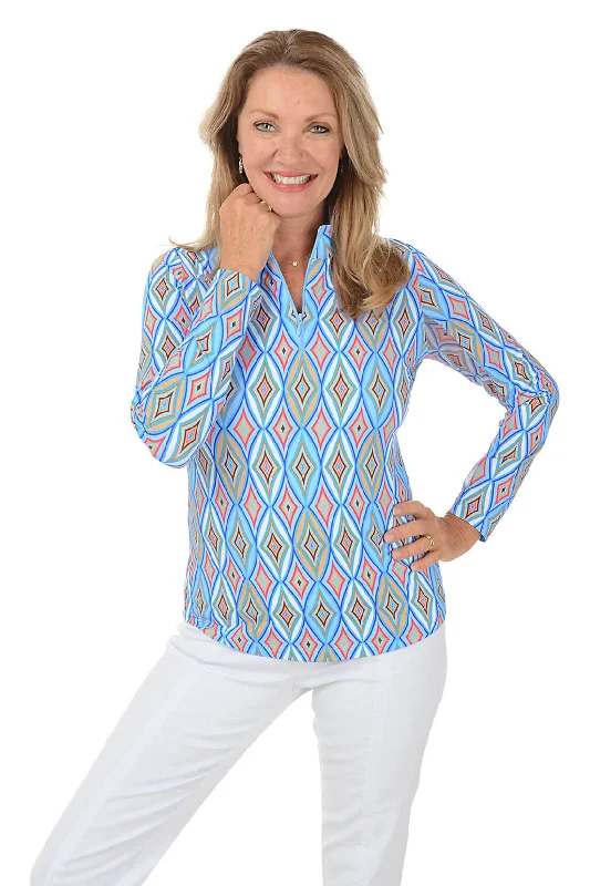 Blue Romina Diamond UPF50+ Sun Shirt