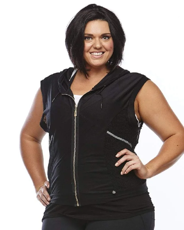 Slingback Mesh Hoodie - Black Dapper Women's 1920S