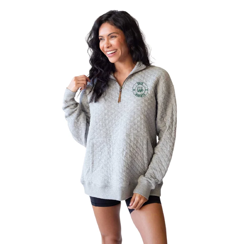 Ohio Bobcats Women's Chicka-D Quilted Quarter-Zip French