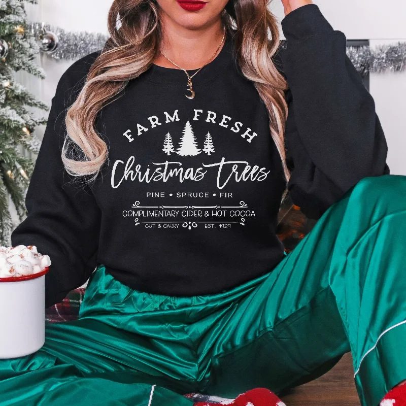 Farm Fresh Christmas Trees Sweatshirt - Holiday Season Hoodie or Crewneck *UNISEX FIT*