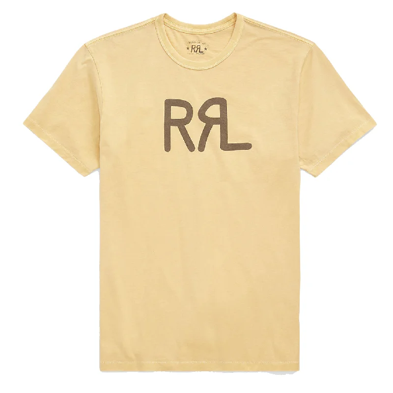 RRL by Ralph Lauren RRL Ranch Logo T-Shirt Yellow Earthy Women's Hemp - based
