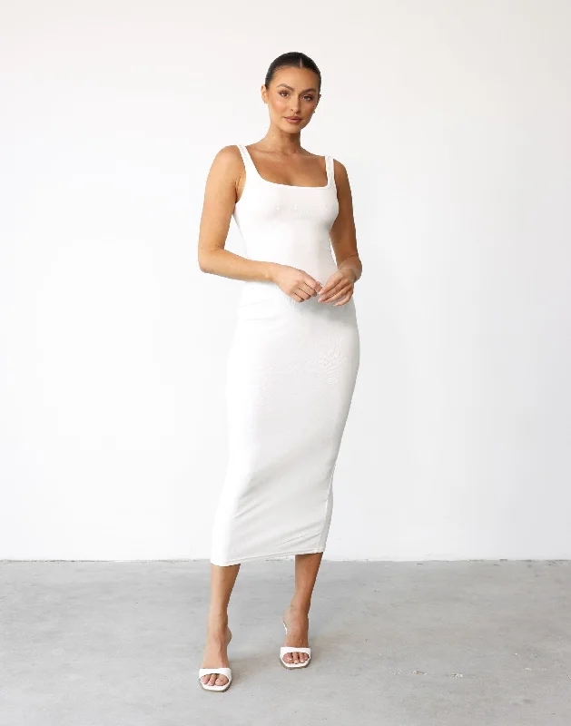 Lenika Maxi Dress (White) Hip Women's Retro