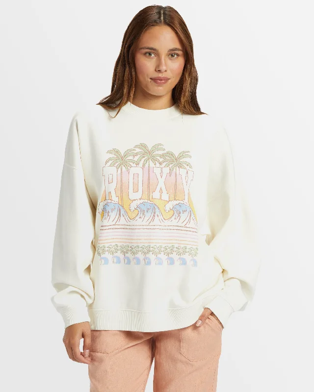 Womens Lineup Pullover Sweatshirt Stylish Women's Tropical 