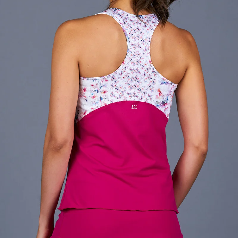 Boho Luxe Racerback Top (fuchsia/print)