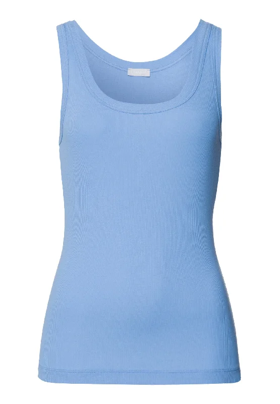 Sleep And Lounge Ribbed Cotton Tank Top | Bay Blue 74841-2542 Sleek Women's 