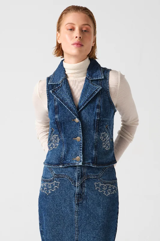Embroidered Mia Vest in Idaho Vintage Rugged Women's Outdoor 