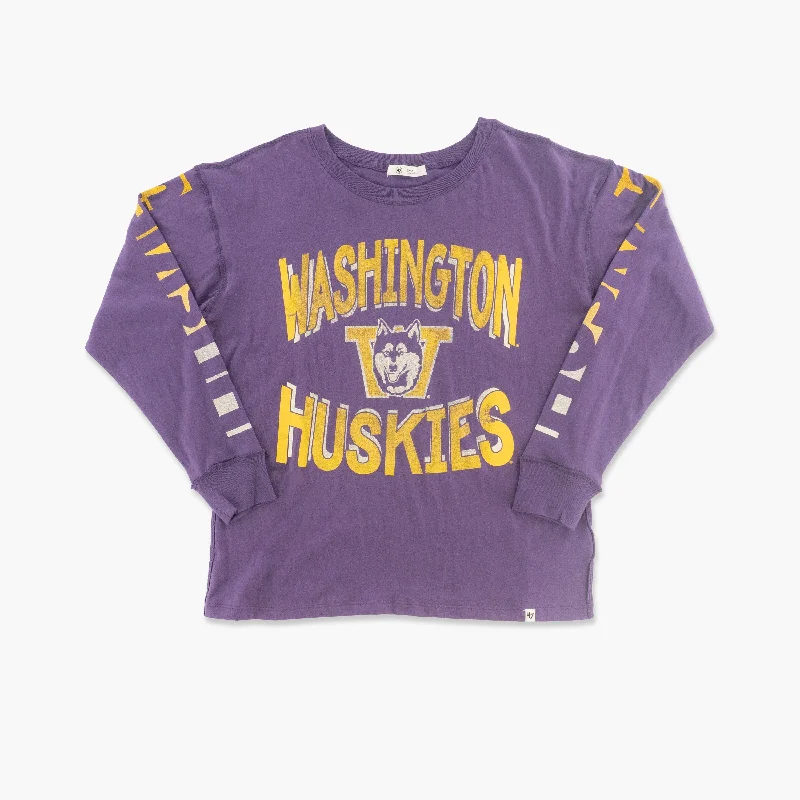 Washington Huskies Classic Throwback Women's Long Sleeved T-Shirt Cashmere