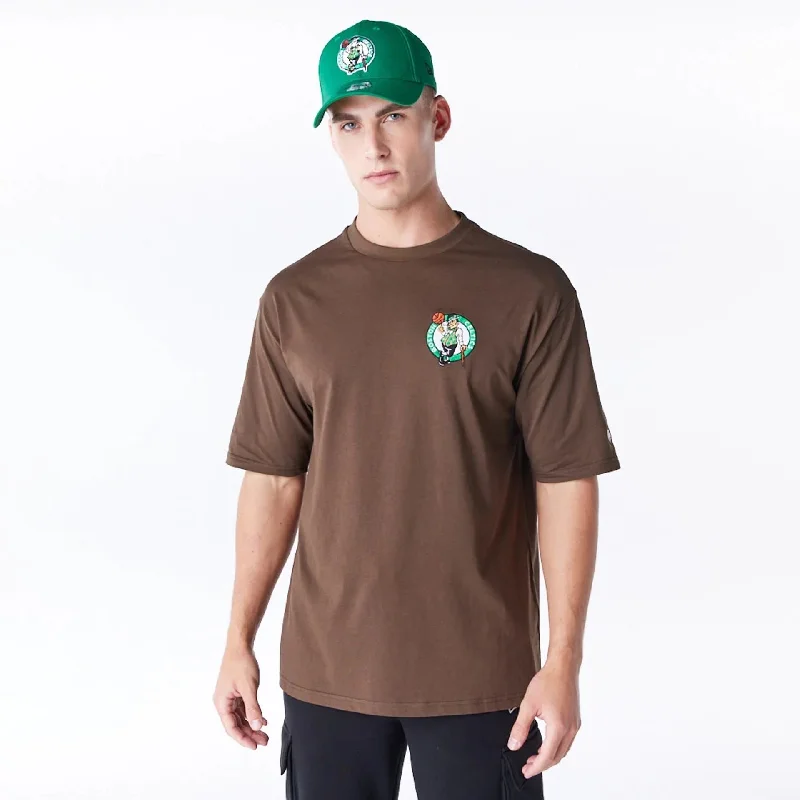 Boston Celtics League Essential Dark Brown Oversized T-Shirt Refined Women's Velvet