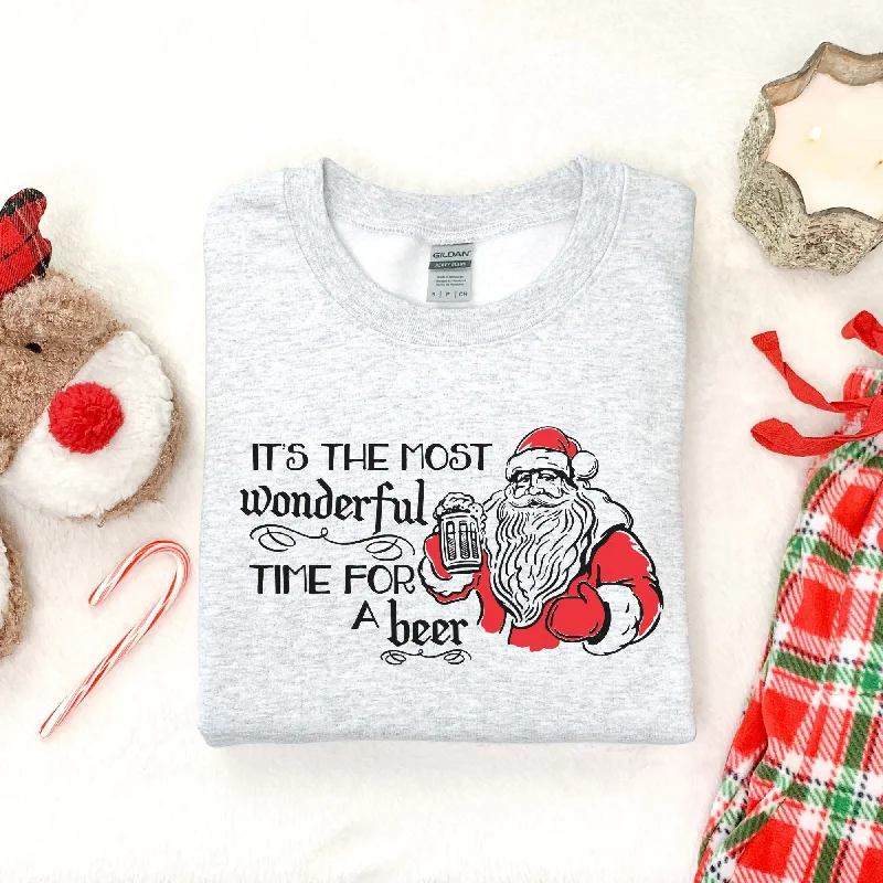 Santa Drinking Crewneck Sweatshirt Holiday Season Hoodie *UNISEX FIT*