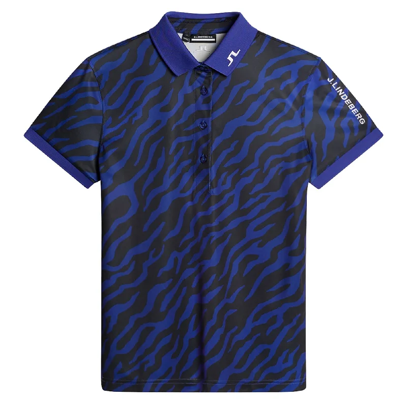 Womens Tour Tech TX Jersey Print Polo Tour Tiger Clematis - SS25 Modern Women's 