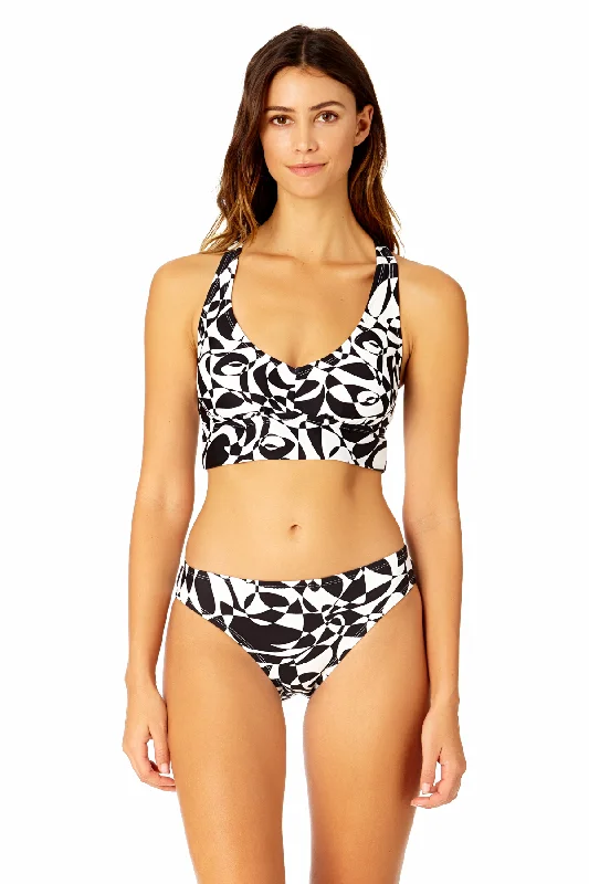 Women's Optical Illusion Halter Banded Bra Swim Top Scandinavian