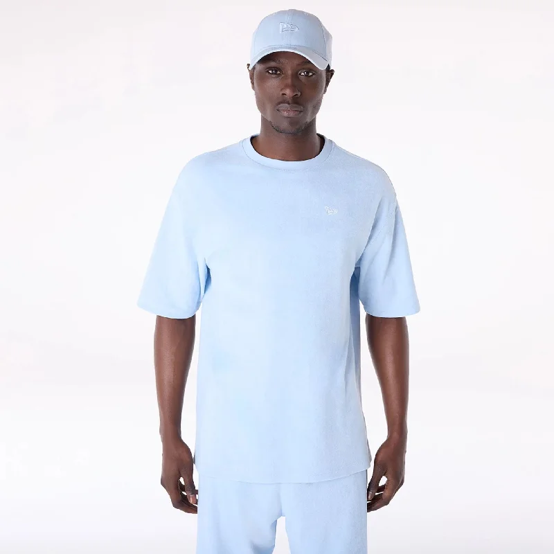 New Era Towelling Pastel Blue Oversized T-Shirt